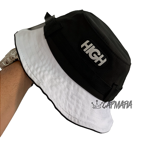 Bucket Hat High Company Rounded Black & White