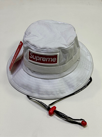 Bucket Hat Supreme Square Box White & Red