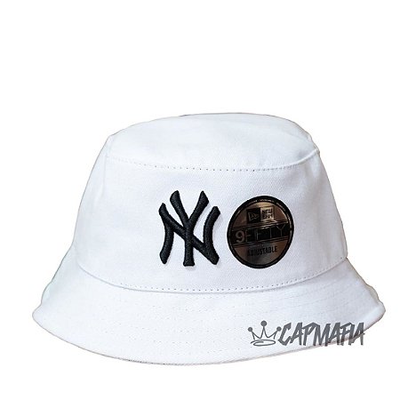 Bucket Hat New Era New York Yankees White & Black