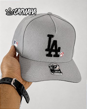 Cap 47 Brand Los Angeles Dodgers MVP Gray Snapback Aba Curva
