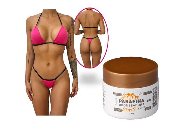 Parafina Bronzeadora Gold 30g + 01 Biquíni de Fita Petúnia Flú