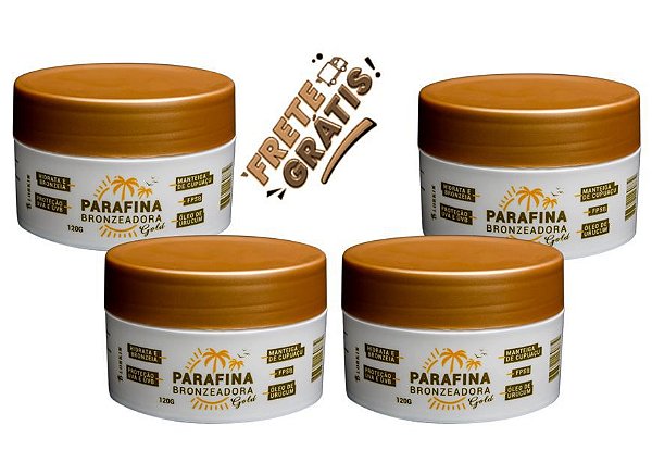 4 Parafina Bronzeadora Gold 120g Com Frete Grátis Brasil!