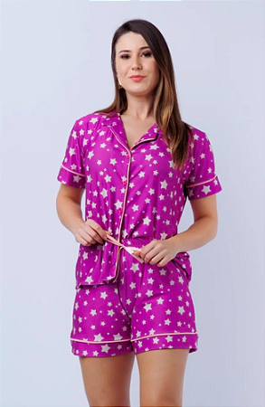 Pijama short americano manga curta- Star
