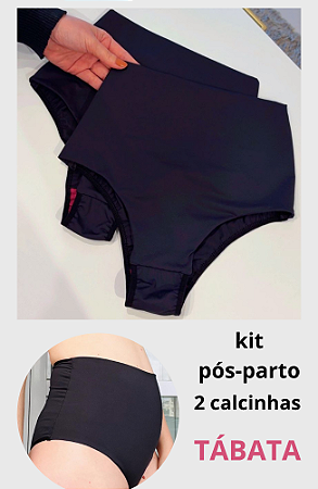 KIT 2 CALCINHAS TÁBATA Pós- Parto CINTURA EXTRA ALTA- MÉDIA COMPRESSÃO