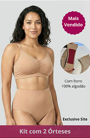 KIT 2 CALCINHAS ÓRTESE TÁBATA Pós- Parto EXTRA ALTA- MÉDIA COMPRESSÃO- BEGE*