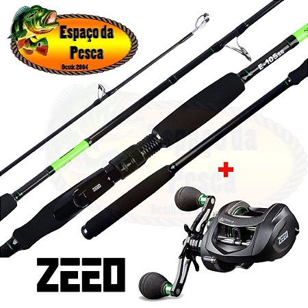 KIT ZEEO VARA E-105 CR 802 + CARRETILHA E-11000TG BIG GAME