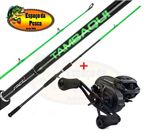 KIT VARA TAMBAQUI 2,55MTS + CARRETILHA BLACK TAMBA