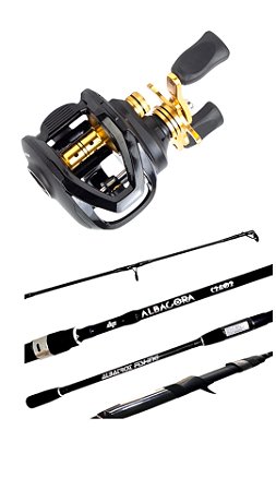Kit Tamba Carretilha Krait Bg Black + Vara Albacora C 2,40