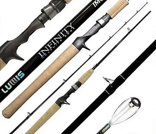 Vara New Infinity Black 2,10m Im6 60Lbs 2 Partes P/ Carretilha Lumis