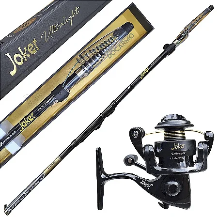 KIT ULTRA LIGHT JOKER SPIN VARA 2,40 METROS + MOLINETE JOKER 800 BLACK