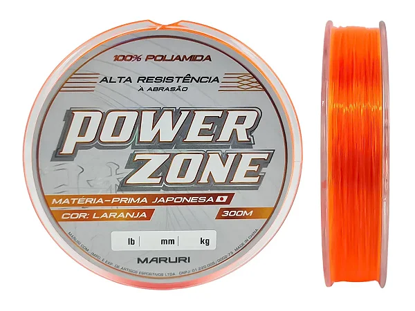 LINHA MONOFILAMENTO POWER ZONE Orange (Laranja) 300MTS MARURI