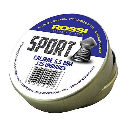 Chumbinho Rossi Sport 5.5mm - 125 Unidades