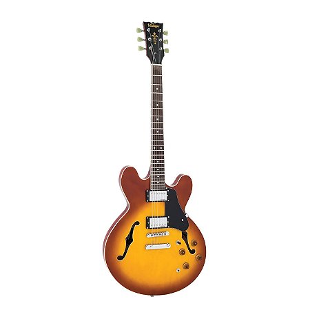 Guitarra Vintage semi-acústica VSA500HB Reissued Honeyburst