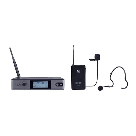 Microfone Sem Fio HeadSet / Lapela Dylan UDX-03 MULTI Transmissor