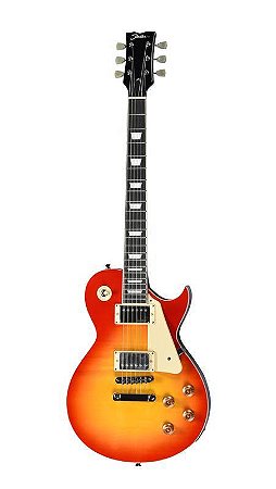Guitarra Shelter S100FW Les Paul Corpo Mogno, Tampo Flamed Maple, Captação Wilkinson HH, Cherry Sunburst
