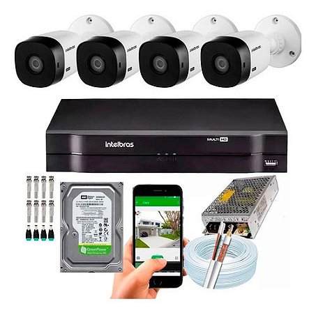 KIT DE MONITORAMENTO INTELBRAS  4 CAMERAS