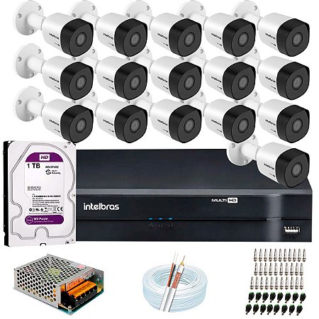 KIT DE MONITORAMENTO INTELBRAS 16 CAMERAS