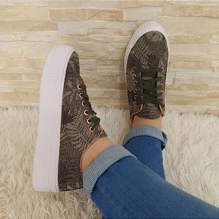 tenis flatform florido