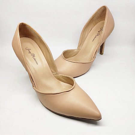 scarpin nude salto fino