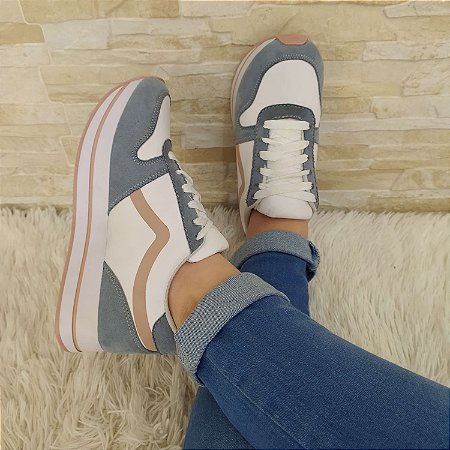 tenis flatform azul