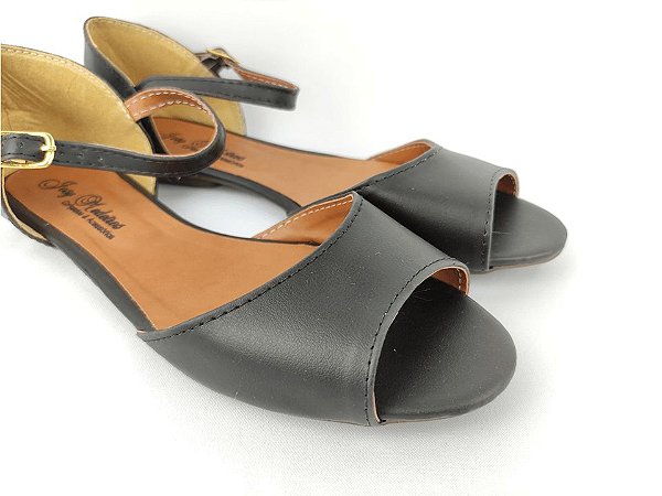 Sandália Rasteira Clássica Preta - 3 Pares por 99,90 - Josy Medeiros