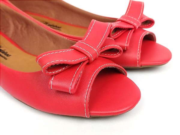 Peep Toe Vermelho com Laço - 3 Pares por 99,90 - Josy Medeiros