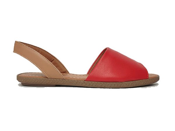 Sandália Rasteira Avarca Vermelha - 3 Pares por 99,90 - Josy Medeiros