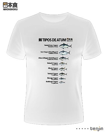 Tipos de Atuns - Tenjin Camiseta - Branca