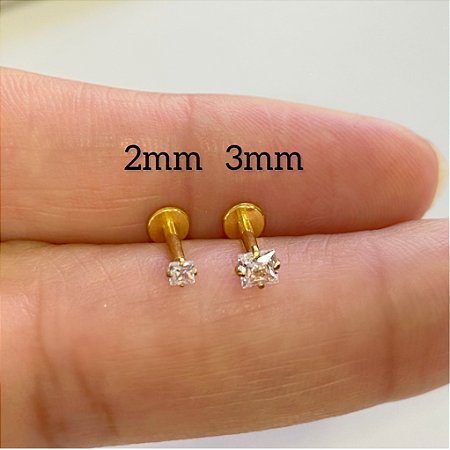 LABRET AÇO QUADRADO