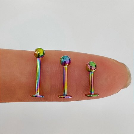 LABRET AÇO RAINBOW BOLINHA