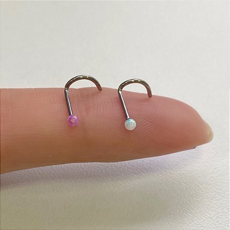 NOSTRIL TITÂNIO BOLINHA OPALA PUSH PIN