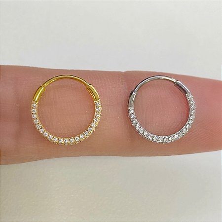 ARGOLA TITÂNIO NARIZ 3 FACES CLICKER