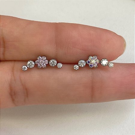 LABRET TITÂNIO CASCATA FLORY