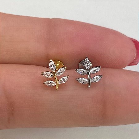 LABRET TITÂNIO FOLHAS ZIRCÔNIAS