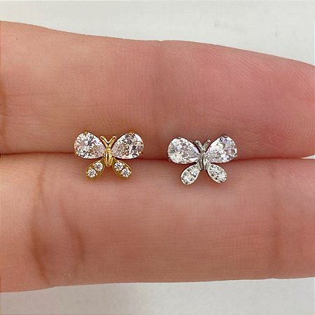 LABRET TITÂNIO BUTTERFLY ZIRCÔNIAS