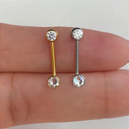 PIERCING GENITAL TITÂNIO ZIRCÔNIA