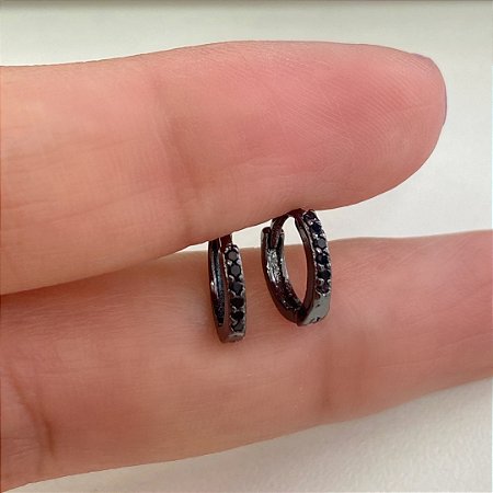 ARGOLINHAS SLIM ZIRCÔNIAS NEGRAS