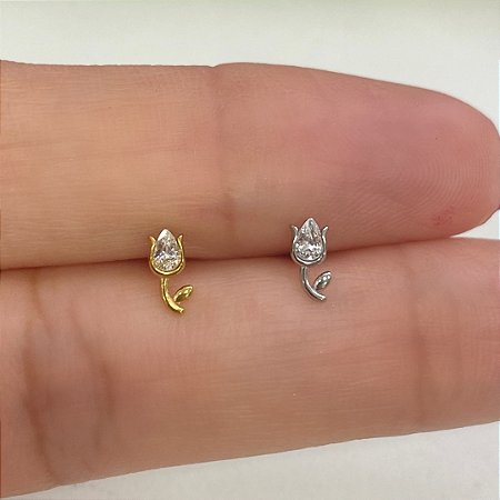 LABRET AÇO ROSA ZIRCÔNIA