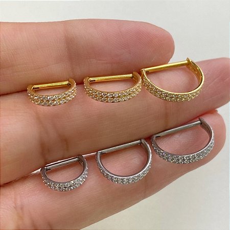ARGOLA TITÂNIO CONFORT DOUBLE ZIRCÔNIAS