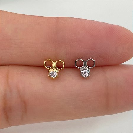LABRET TITÂNIO FAVO ZIRCÔNIA