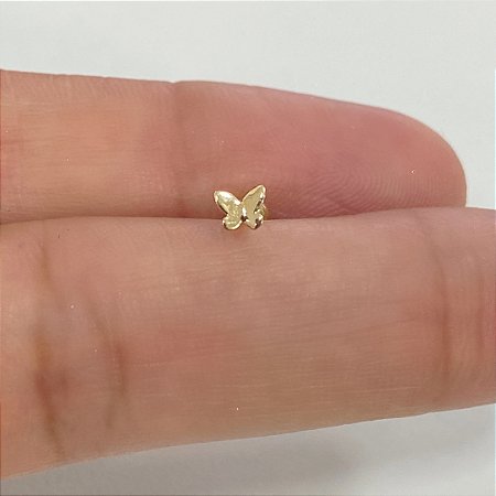 MICROBELL RETO OURO 18K BORBOLETINHA LISA