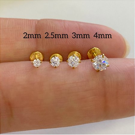 LABRET AÇO ZIRCÔNIA CRAVADA