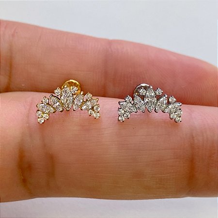 LABRET TITÂNIO PERFECT MOON ZIRCÔNIAS