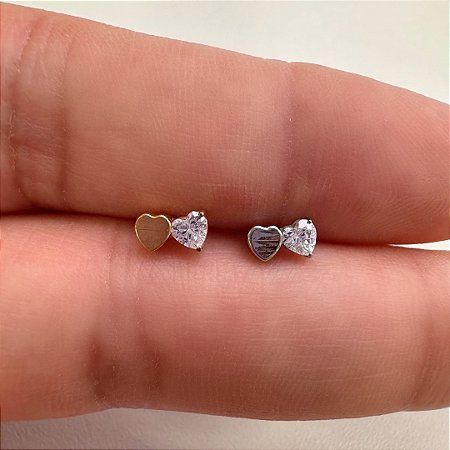 LABRET TITÂNIO 2 CORAÇÕES ZIRCÔNIA