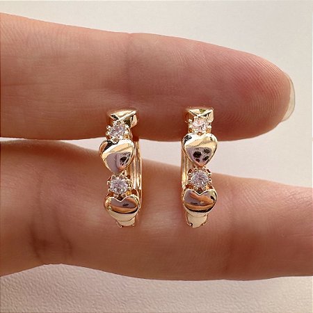 ARGOLINHAS CORAÇÕES ZIRCÔNIAS