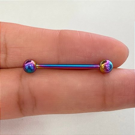 BARBELL TITÂNIO RAINBOW 1,6MM BOLA 5MM