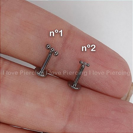 LABRET TITÂNIO PUSH PIN TRIO BALLS