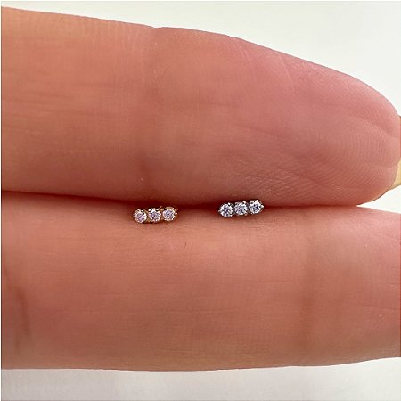 LABRET TITÂNIO AUSTRALIANO PUSH PIN BARRINHA ZIRCÔNIAS