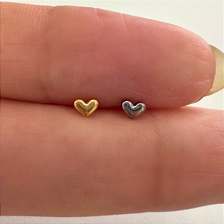 LABRET TITÂNIO AUSTRALIANO PUSH PIN CORAÇÃOZINHO LISO