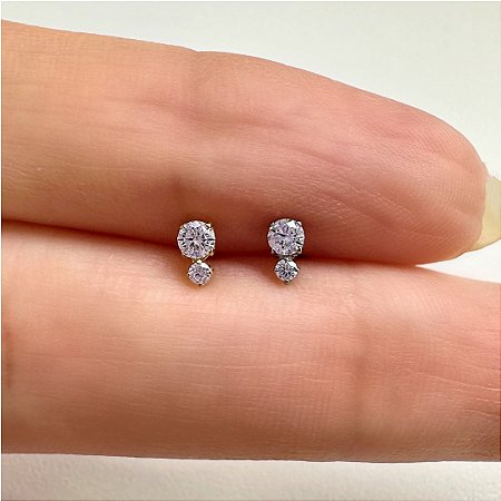 LABRET TITÂNIO AUSTRALIANO PUSH PIN DUPLO SHINE ZIRCÔNIA